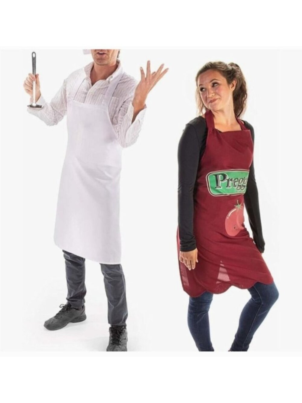 NWT Hauntlook Preggo & Chef Adult Couple Halloween Costume One Size Holiday Part